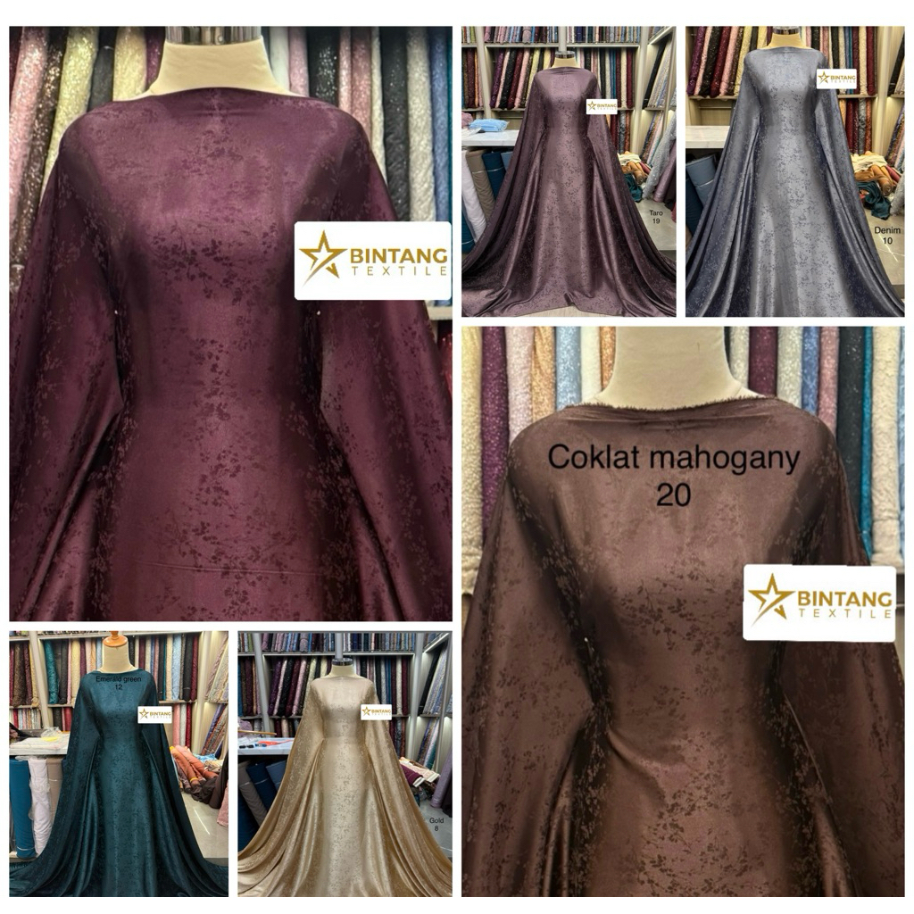 Kain jacquard silk Carla stretch premium / bahan gamis kebaya tunik atasan
