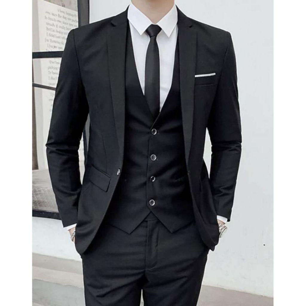 Jas blazer pria/jas formal pria/jas blazer hitam elegan/blazer pria/jas formal hitam