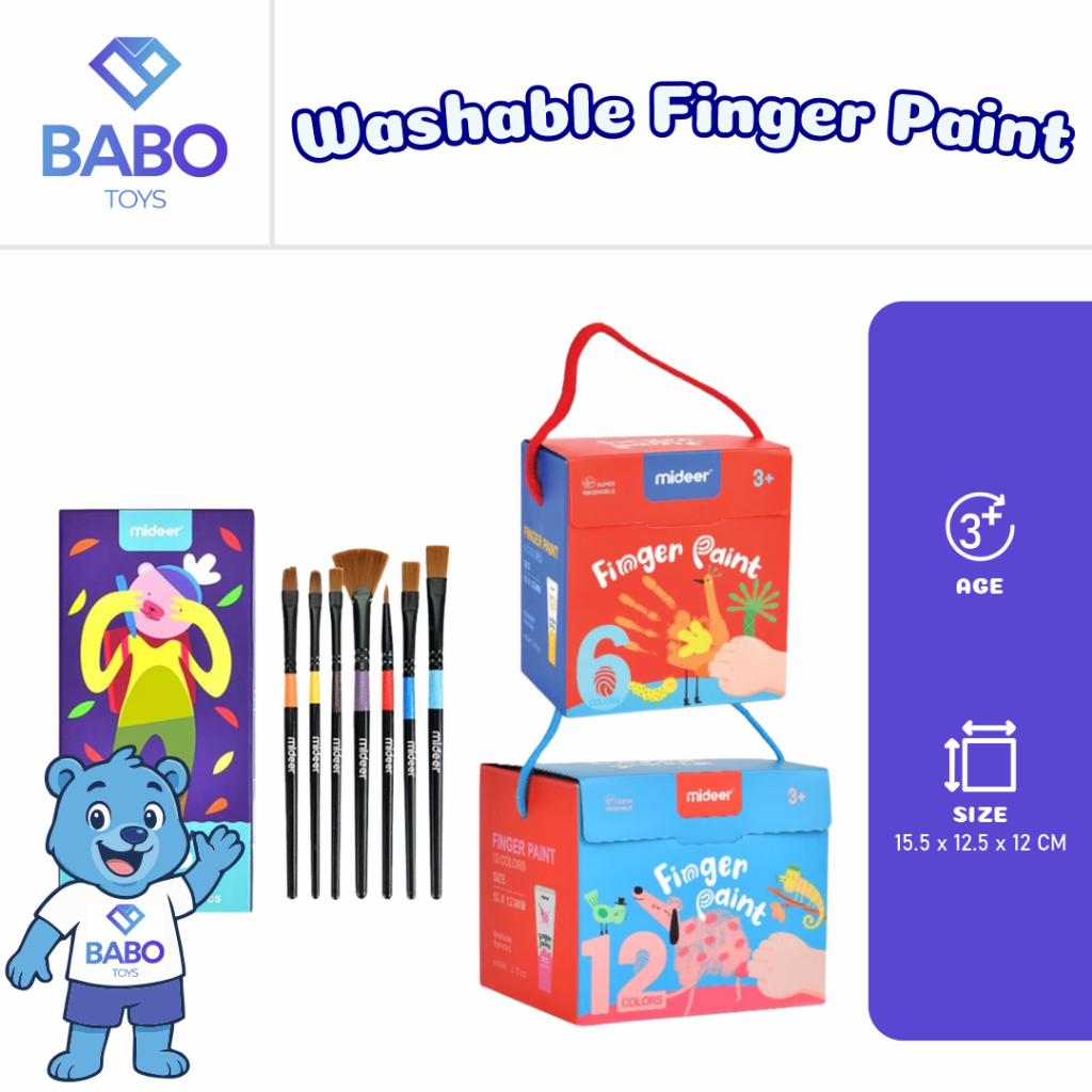 

Mideer Washable Finger Paint Non Toxic Hand Painting Cat Tangan Anak Mideer