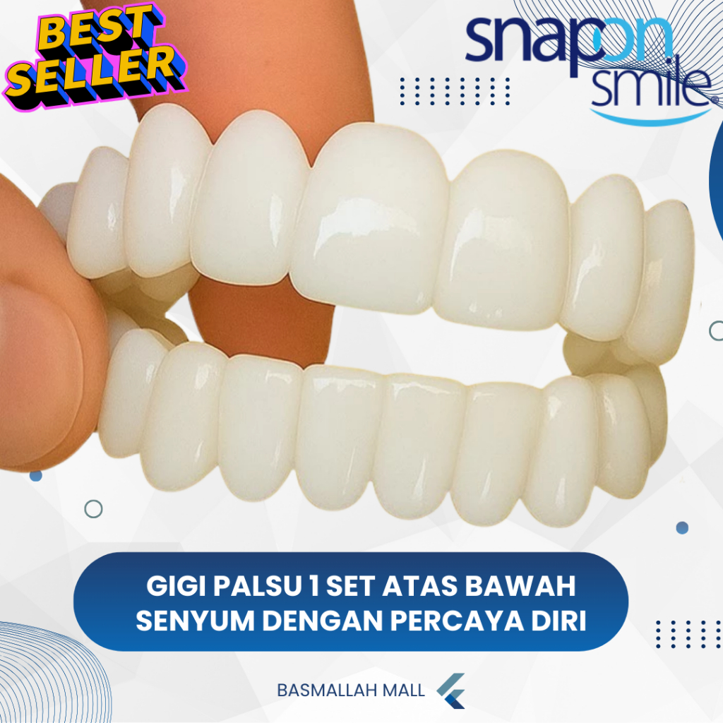 [ COD ] Gigi Palsu Instan Atas Bawah Venner Snap On Smile 100% Original Authentic 1 Set