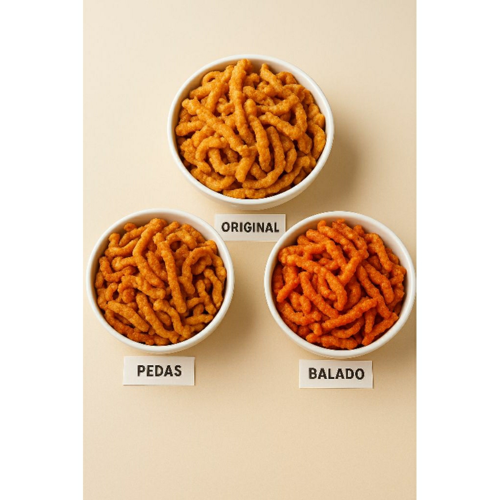 

Cemil.in Keripik Usus Crispy Gurih Menyala – Original / Pedas / Balado | Snack Renyah 50g & 100