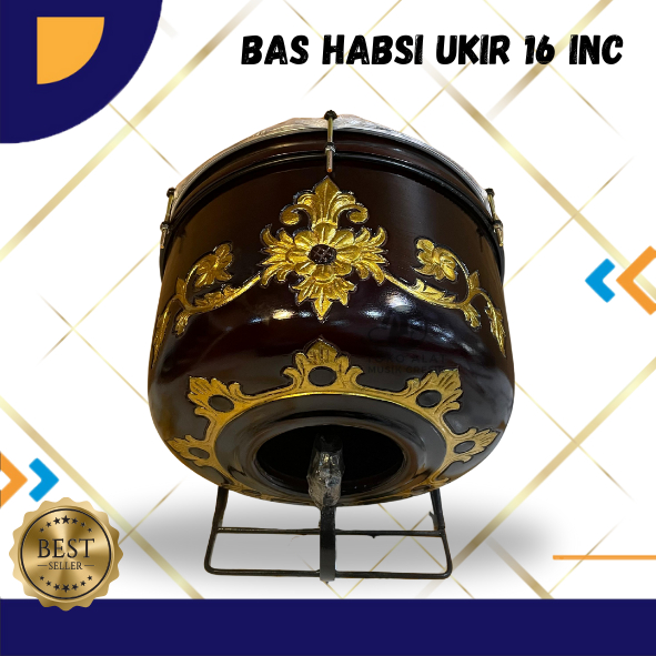 Bass Hadroh  ukuran 16 inch Bas Rebana Murah Alat Musik Tradisional Banjari Terbangan