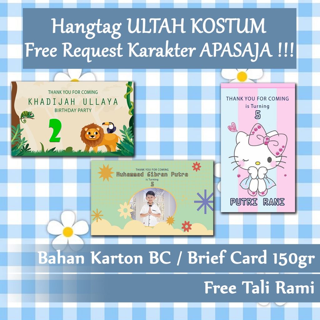 Hang Tag Ulang Tahun Anak / Hang Tag Ulang Tahun Anak KOSTUM FREE DSIGN