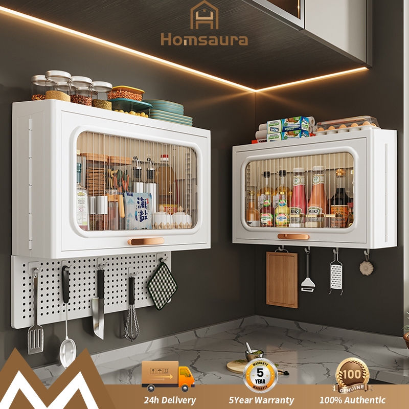 Homsaura Lemari Plastik Kamar Mandi Dinding Aesthetic Rak Plastik Kamar Mandi Rak Kamar Mandi