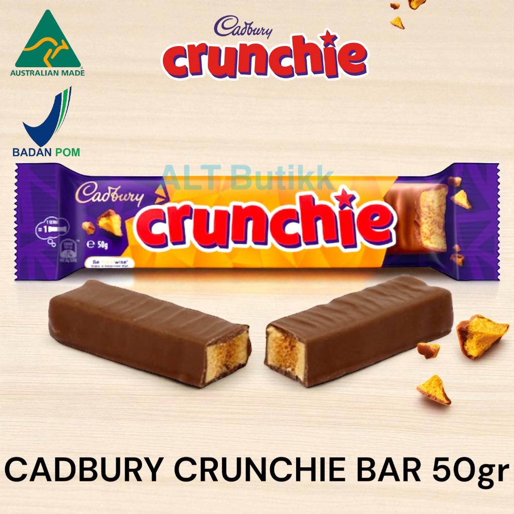 

CADBURY CRUNCHIE 50 GR | HONEYCOMB MILK CHOCOLATE BAR | COKLAT AUSTRALIA