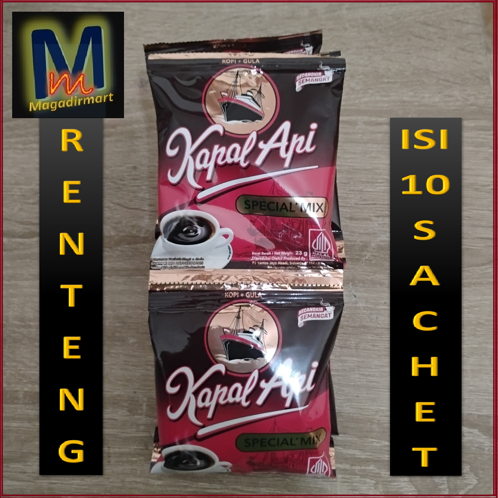 

Kopi Kapal Api Special*Mix Kopi+Gula 1 Renteng Isi 10 Sachet @23g
