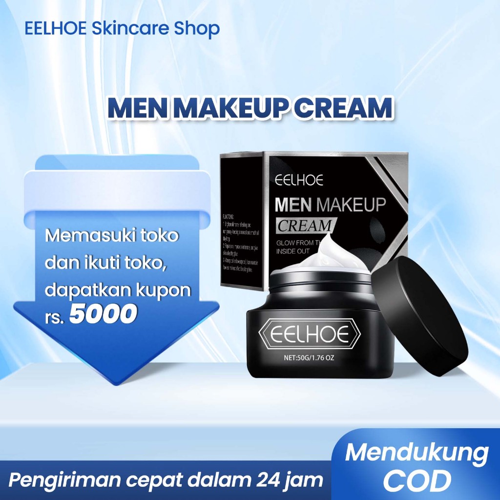 EELHOE Krim Wajah Pria 50g BB Cream Pria Moisturizer Pria Perawatan Wajah
