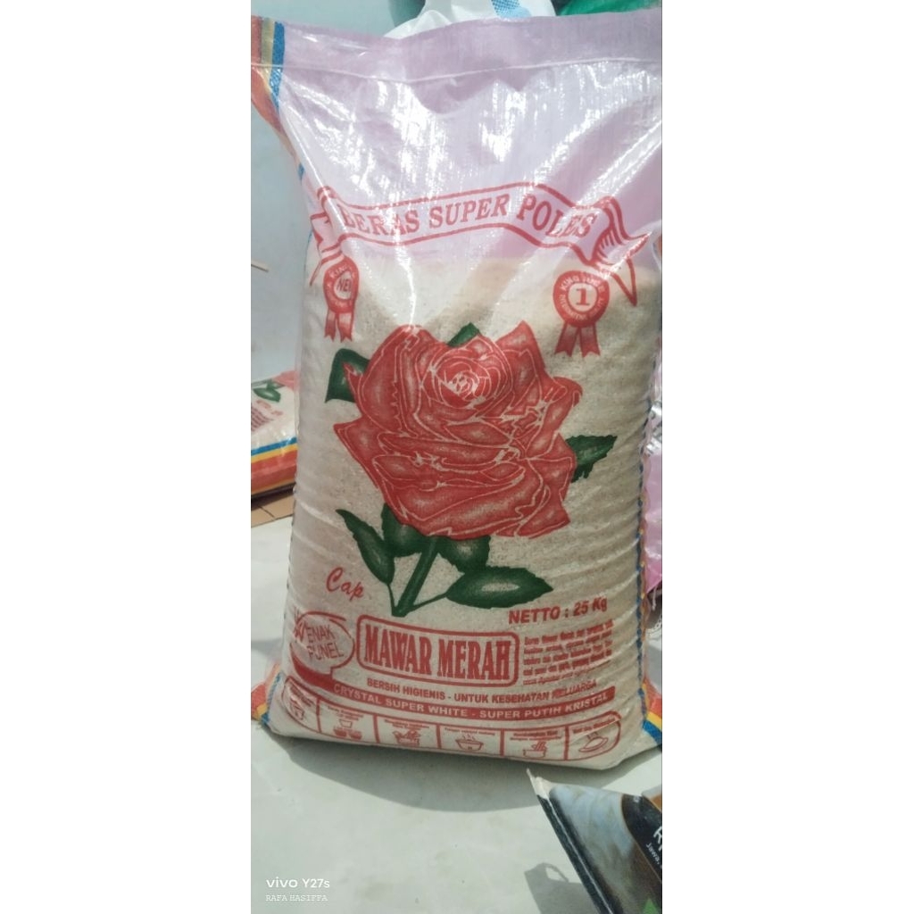 

Beras 25kg mawar /polos 25kg