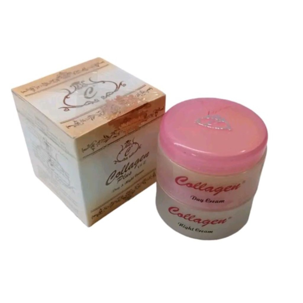 Cream Collagen Siang Malam Ori Plus Vit E Sesuai Gambar