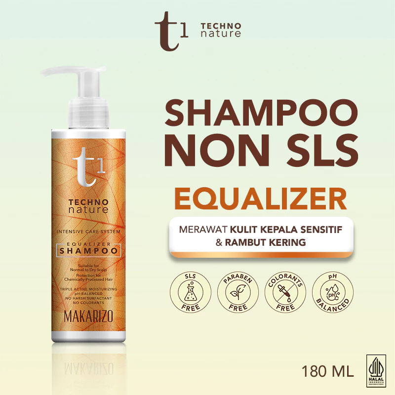 Makarizo T1 Techno Nature Equalizer Shampoo 180 mL - Shampo Non SLS / Makarizo T1 Techno Nature