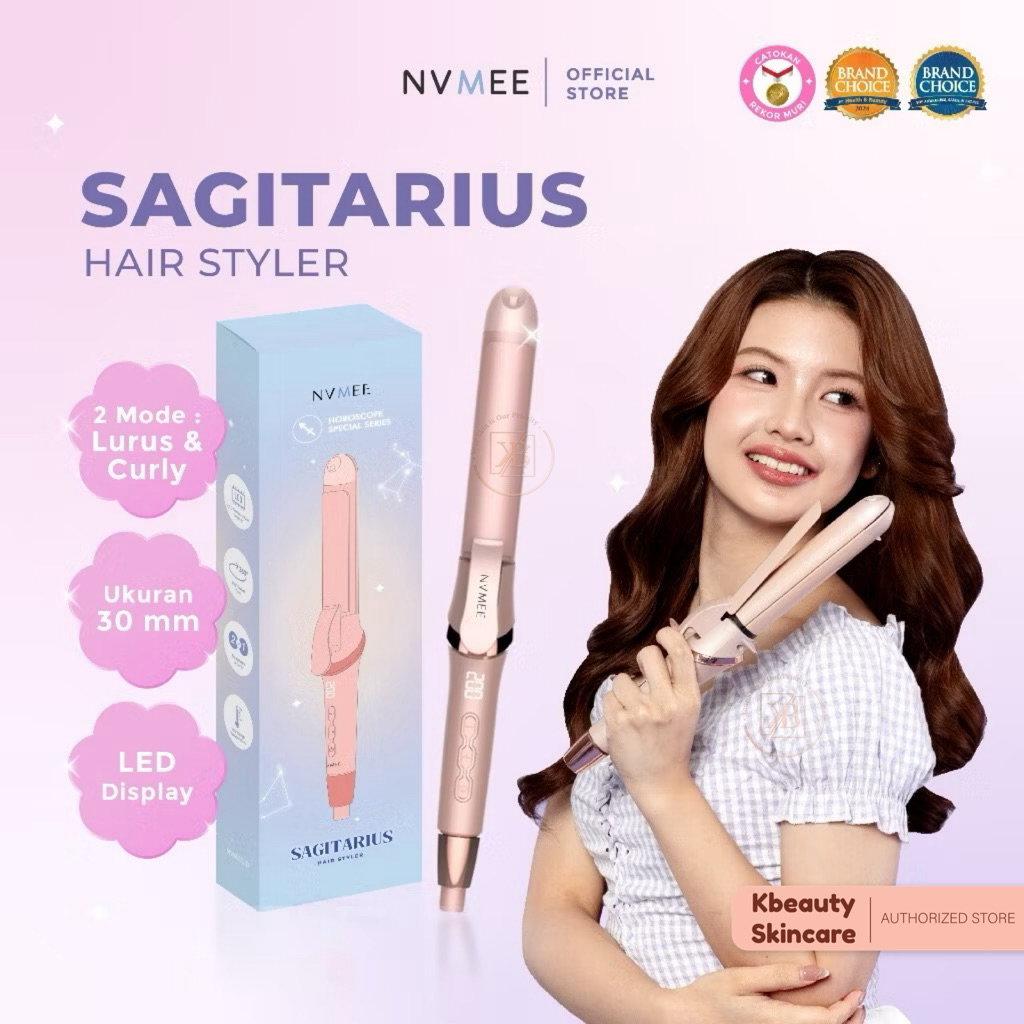 NVMEE - Catokan Rambut 2in1 LED Touch Sagitarius Hair Styler