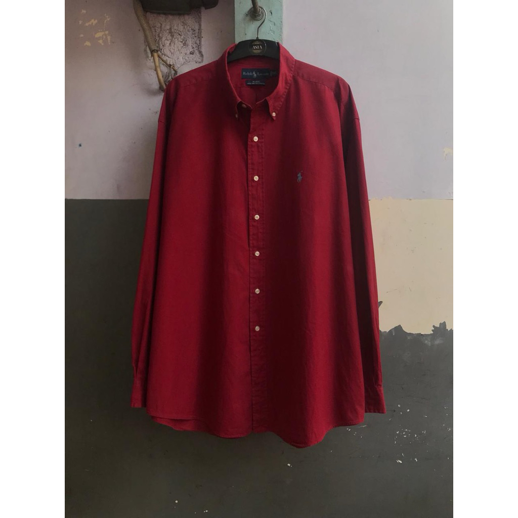 kemeja pria Ralph Lauren polos lengan panjang 5XL preloved rl.03