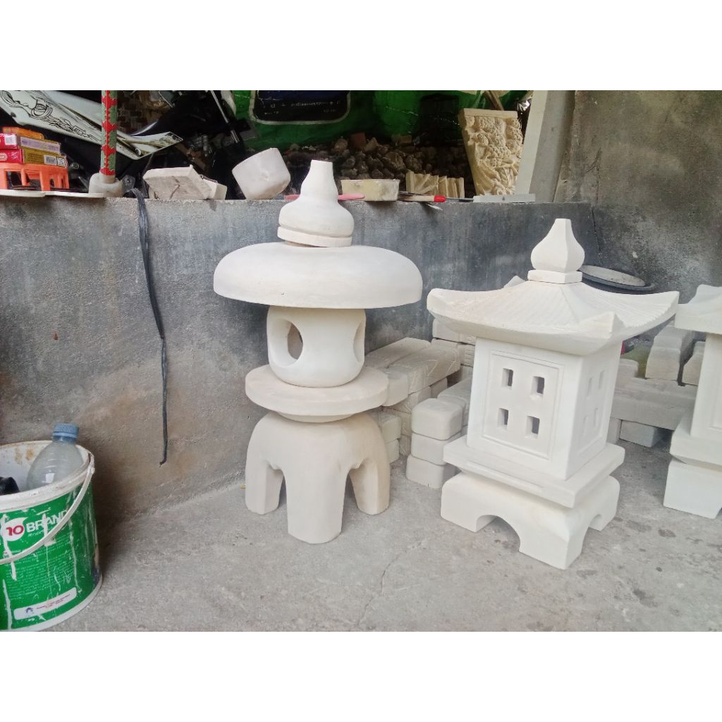 lampion taman ukir batu alam