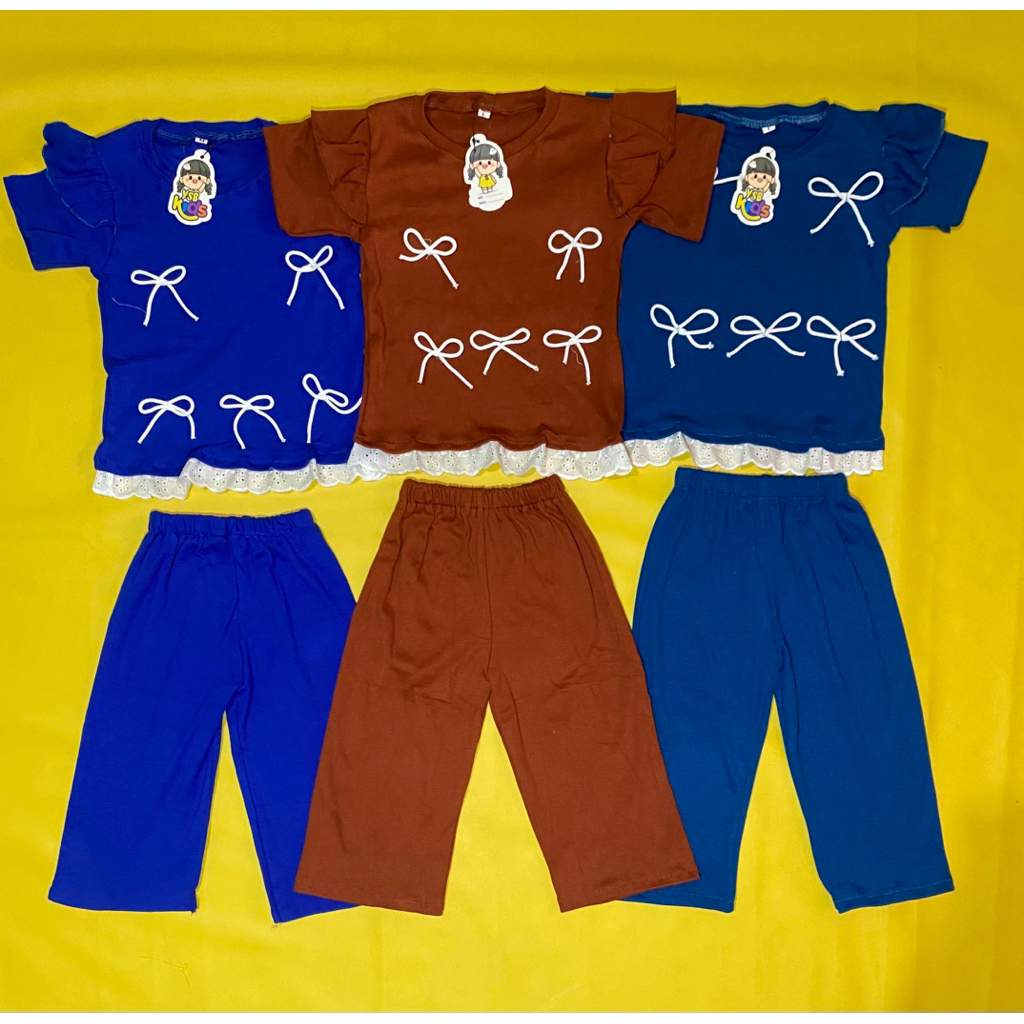 setelan anak perempuan aliza bahan rib knit halus usia 1-4 tahun - bahan rib knit