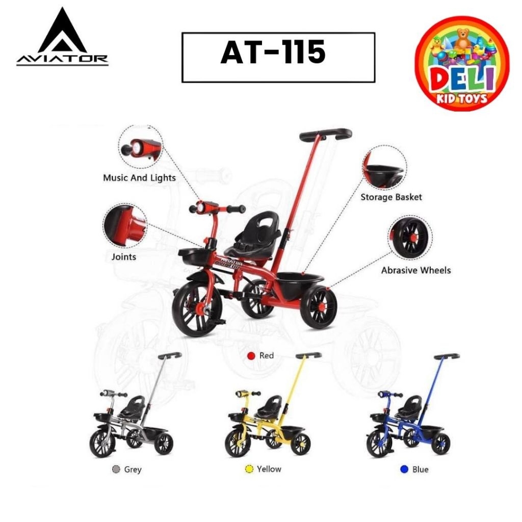 AVIATOR TRICYCLE AT-115 Sepeda Anak Roda Tiga