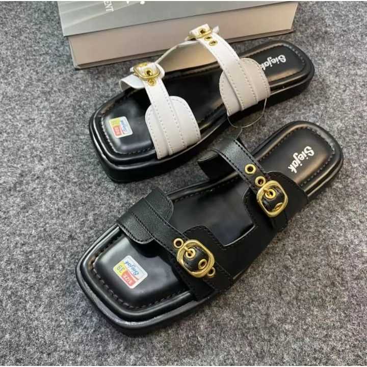 sandal platform wanita super empuk ringan sandal cewek karet  gaya korea style