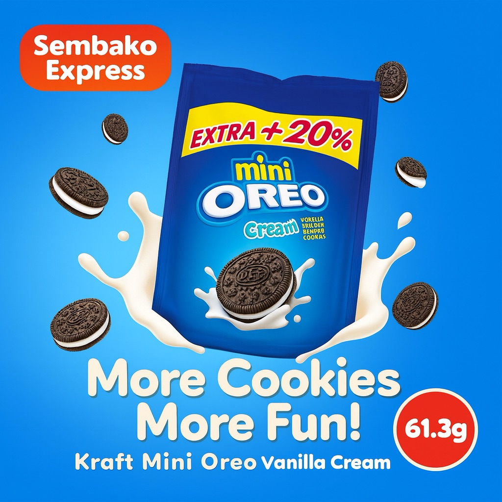 

Mini Oreo Vanilla Cream 61.3g – Kraft Sandwich Biskuit Praktis