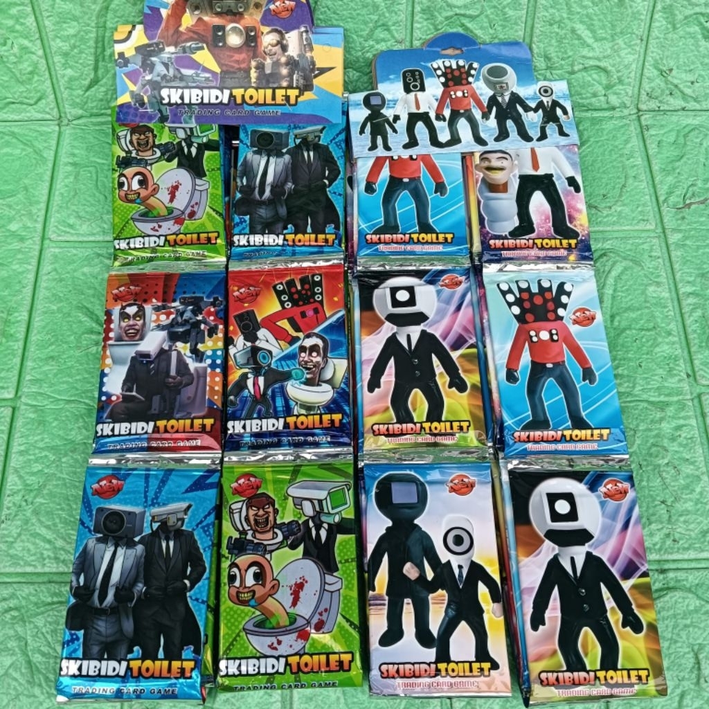 Grosir 12 sachet Mainan Kartu Gambar Skbidi Tolet Genshin Onepiece Anomali Tung sahur Boboiboy Tradi