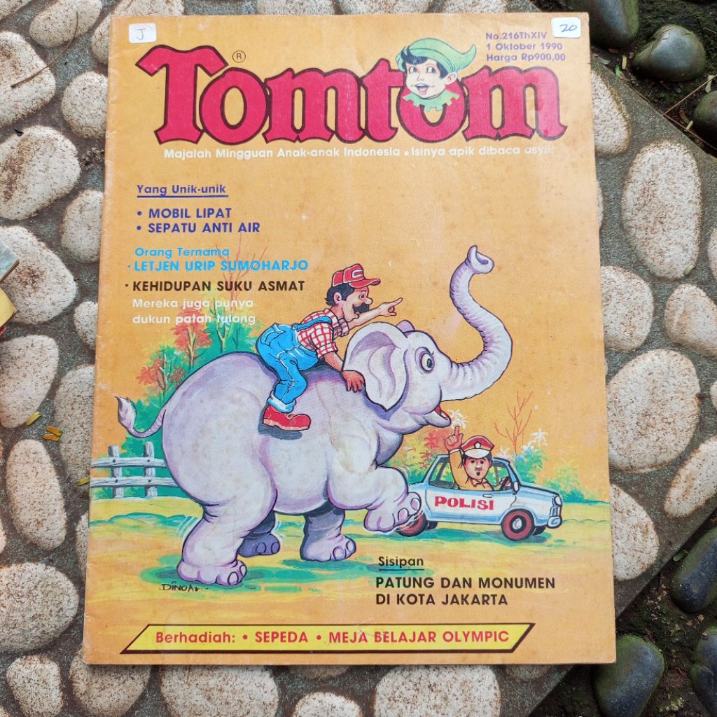Majalah TomTom Tahun 1990 || Majalah Anak Sekolah Dasar no.216 tahun ke XIV 1990 - 1 Oktober || Edis