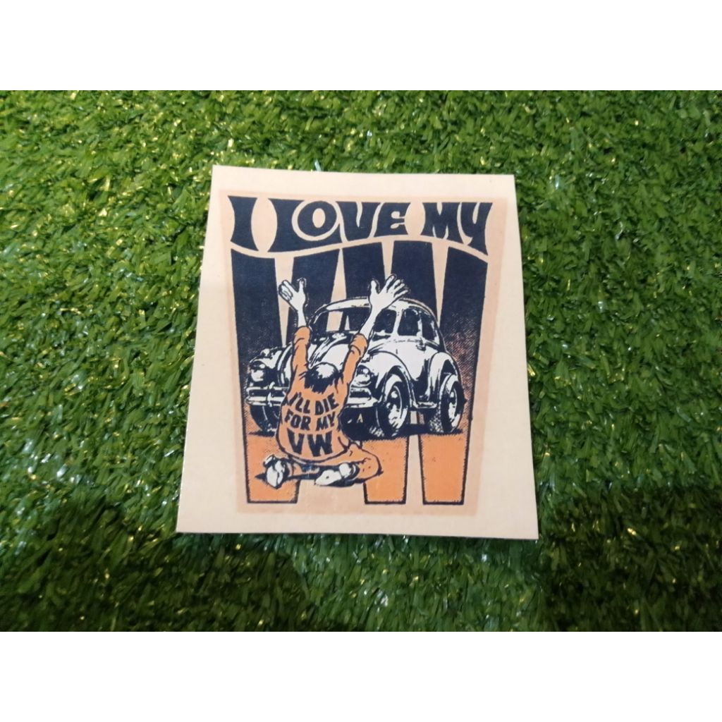 

stiker vinyl I love vw