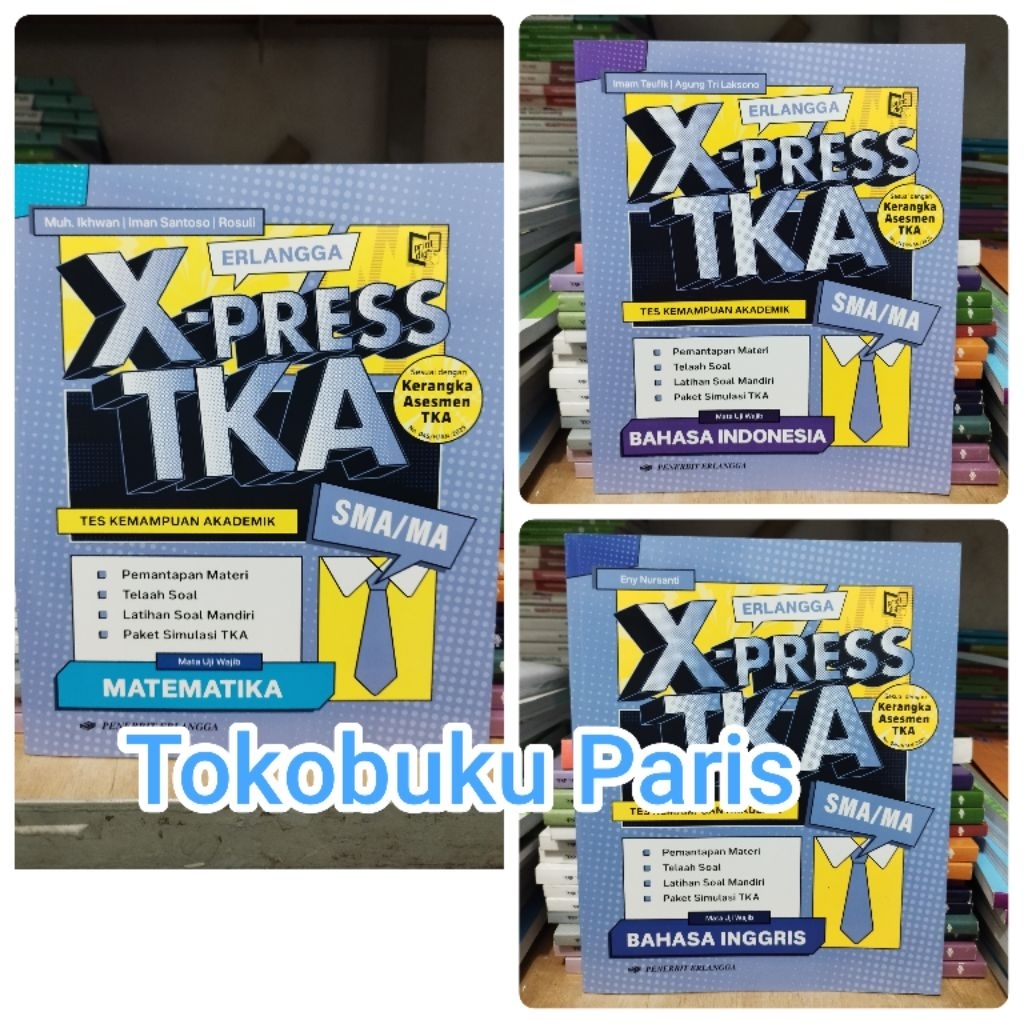 ORI Buku Erlangga X-Press TKA Bahasa Indonesia Bahasa Inggris Matematika SMA MA 2026 Erlangga