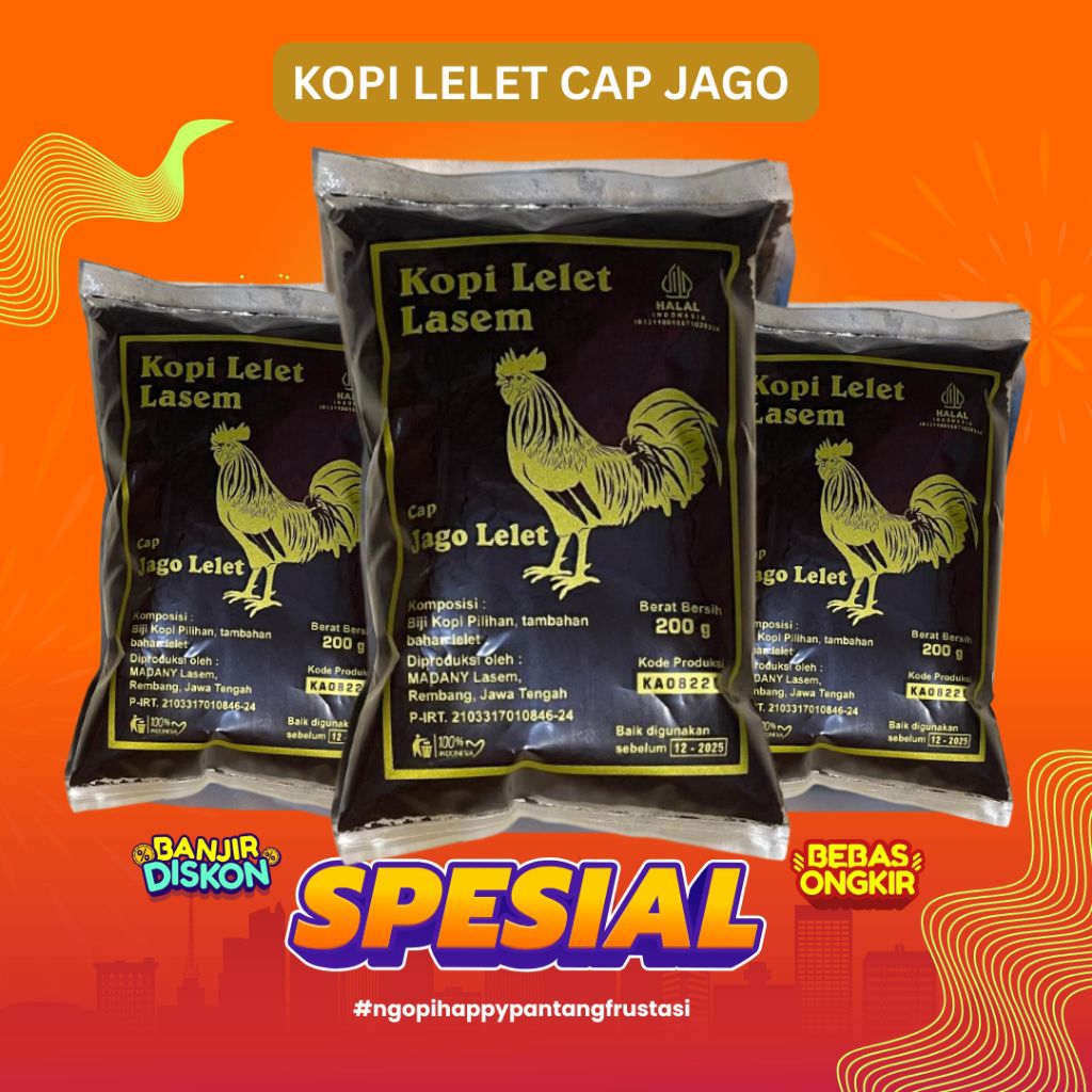 

PROMO TERMURAH KOPI LELET LASEM CAP JAGO 200 GRAM