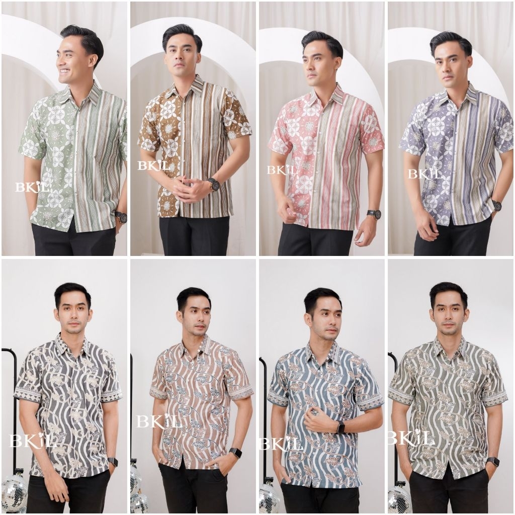 HEM BATIK PRIA WARNA CREAM SOFT GREY ABU ABU PASTEL