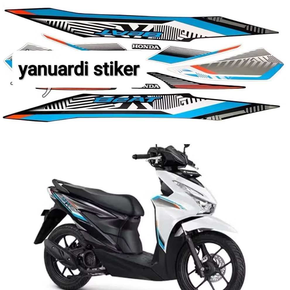 Striping list stiker honda beat tahun 2025 putih hitam beat 2025 terbaru putih