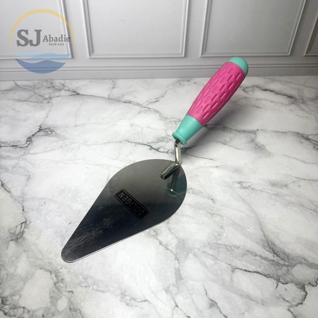 (1 PC) SOLIGEN Cetok Semen Sendok Gagang Karet Bulat / Oval 6 7 8 Inch | SJ ABADIE |