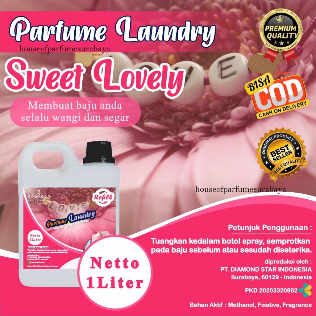 Parfum Laundry dan Pewangi Pakaian Tahan Lama Aroma Sweet lovely | Philux 1L - Pengharum Baju tahan 