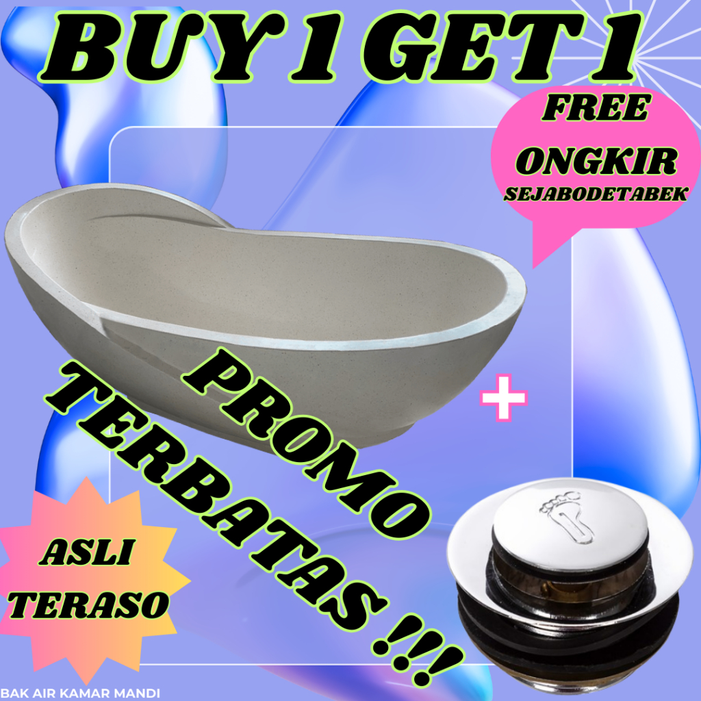 BAK AIR KAMAR MANDI | BATHTUB PORTABLE TERAZZO | BATHTUB MINIMALIS | BATHTUB TERRAZZO | TIPE TULIP
