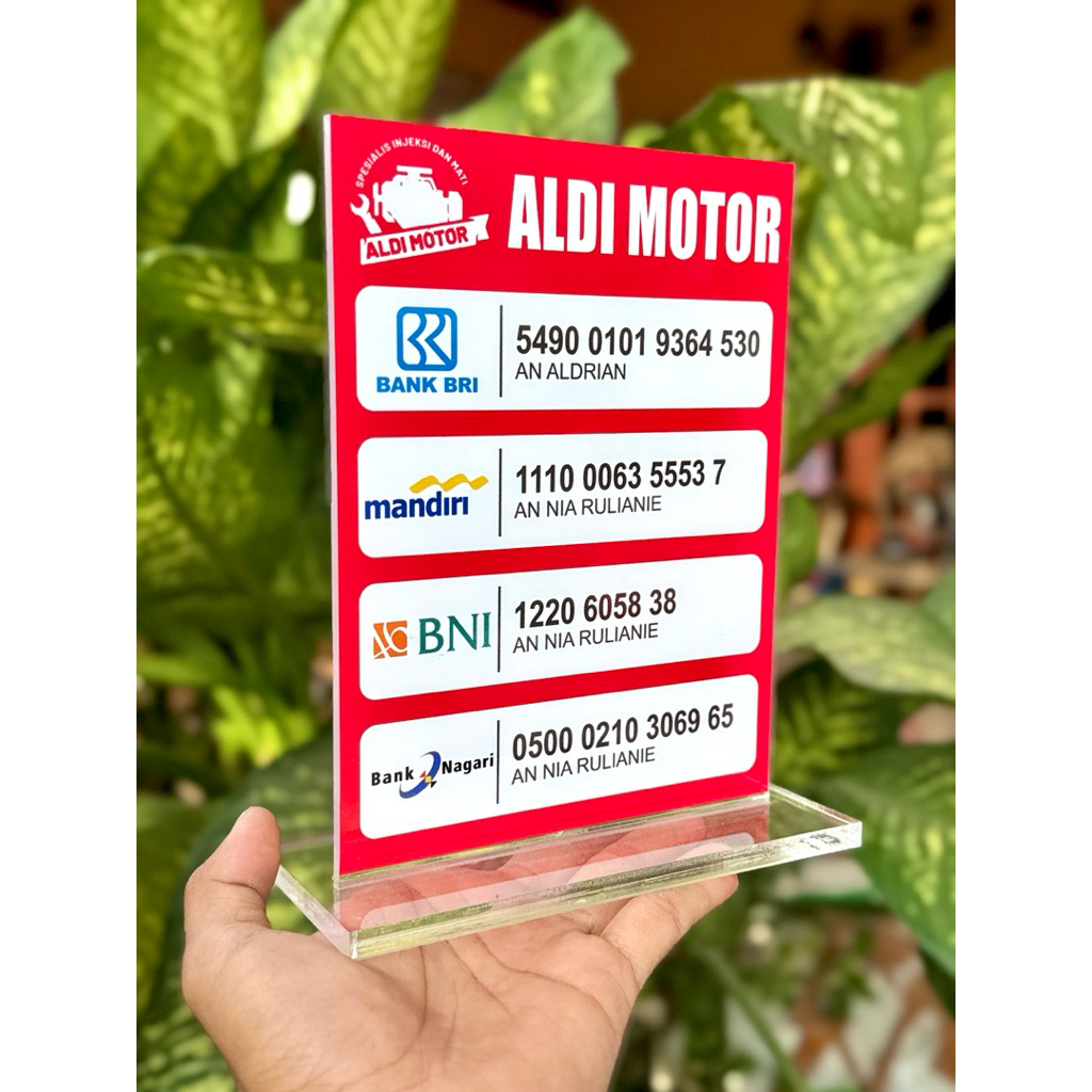 

BISA CUSTOM BERBAGAI REKENING AKRILIK MEJA UKURAN 15x20cm BAHAN TEBAL