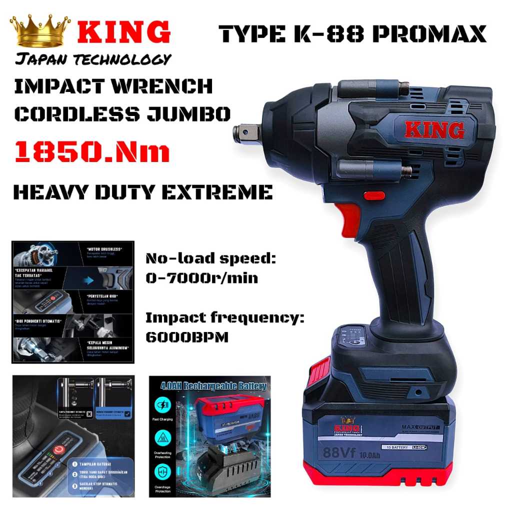 Impact Wrench pembuka baut Cordless Drill 21V Mailtank  promo