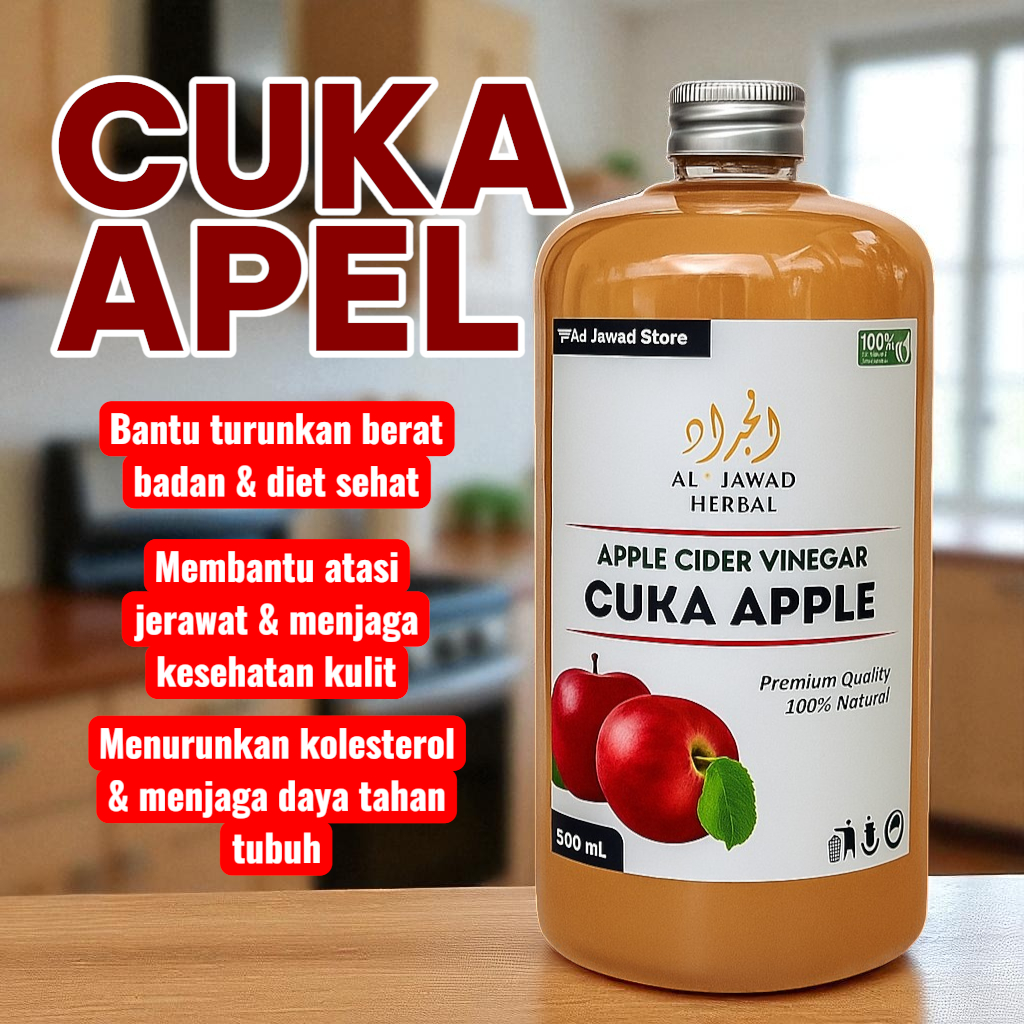 

Cuka Apel Murni Organik “With Mother” 500ml – Untuk Diet, Detox, Turunkan Berat Badan, Sehatkan Pencernaan, Cegah Jerawat, Perawatan Kulit & Rambut