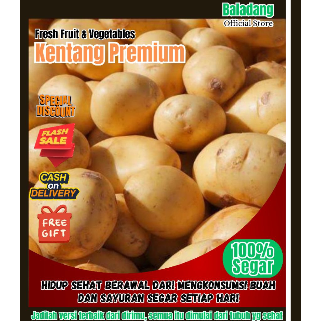 

BOS - Kentang Premium Segar 1 Kg / Kentang Gunung / Sayuran Berkualitas