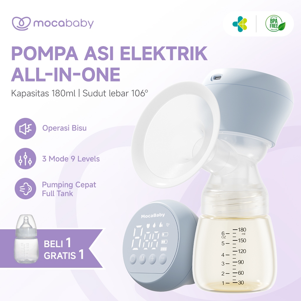 Mocababy Pompa ASI Elektrik Double Breast Pump Handsfree Pompa ASI Elektric Pumping ASI Wearable Bre
