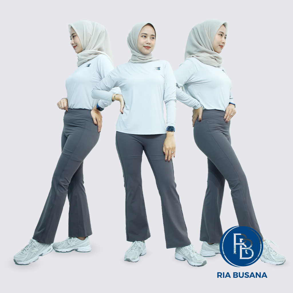 Ria Busana - Alfina - Celana Legging Olahraga Wanita Polos Lycra Lari Senam Sepeda