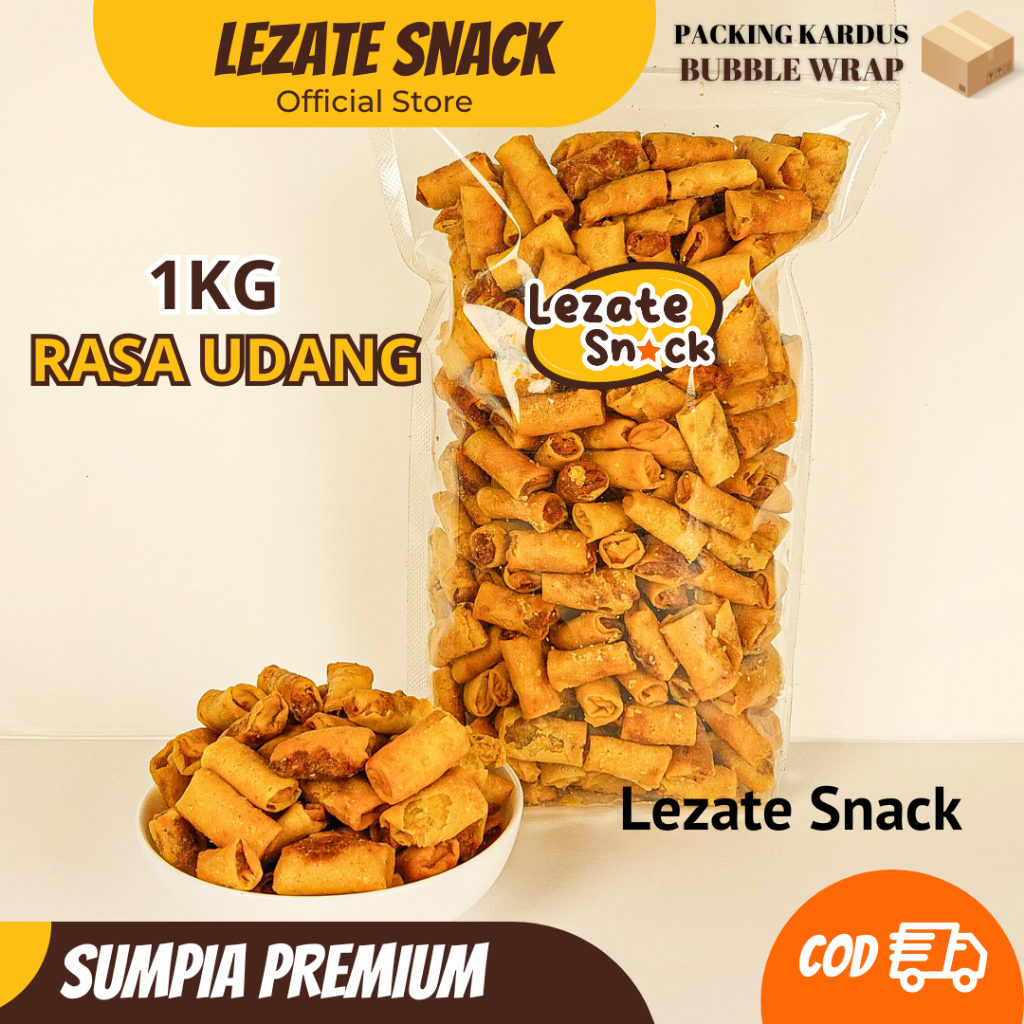 

Sumpia Udang Premium 1 kg Empuk Kiloan Murah Renyah Enak / Sumpia Abon Udang Premiun Ebi Pedas Manis Lezate Snack SEDAP SNACK