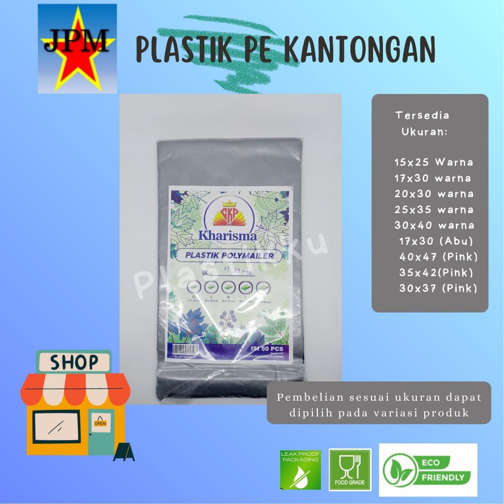 PE Kantongan Polymailer Abu, Pink dan warna Random / Plastik Polymailer / Plastik Packing Abu, Pink 