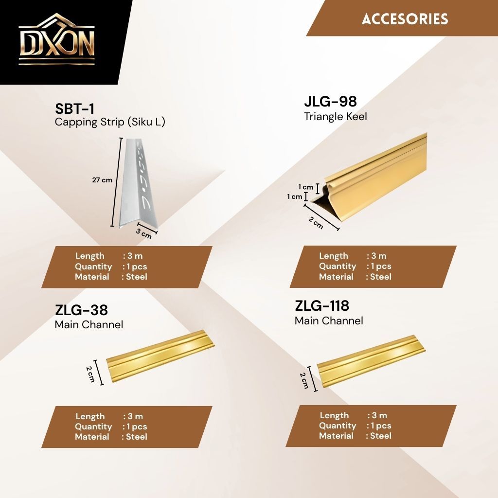Plafon Aluminium PVC Dixon Anti Jamur & Rayap