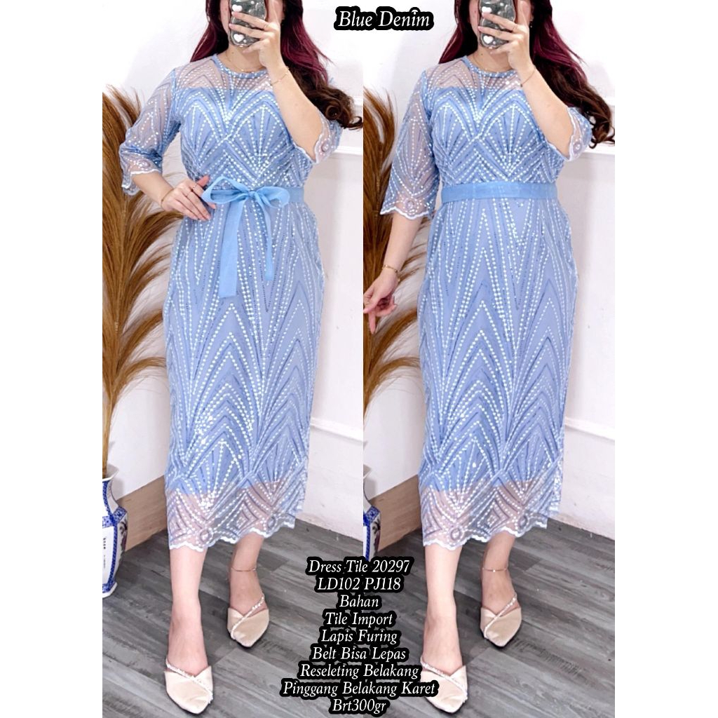 Dress duyung brokat tile / dress pesta / baju kondangan jumbo