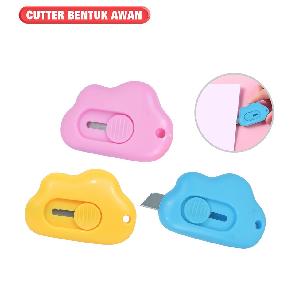 

Satu Keluarga Cutter Mini Lucu Bentuk Awan C953 Pisau Cutter Mini Model Awan Kartun Alat Bantu Potong Kertas Alat Tulis Kantor Portable