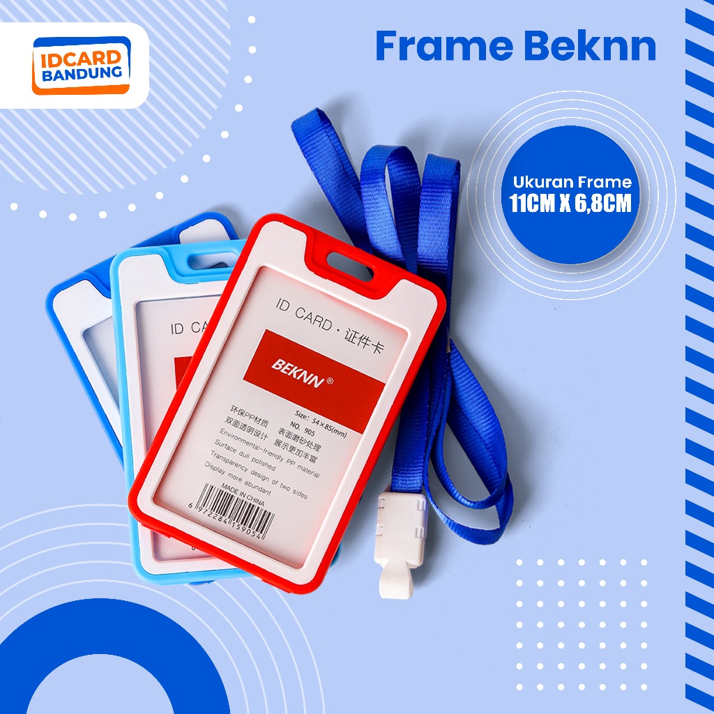 

holder kartu isi 2 kartu plus tali card holder plastik anti pecah casing kartu idcard BEKNN