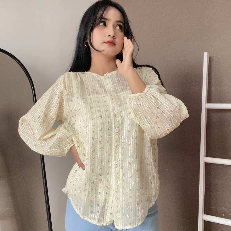 [DENISHA]Blouse bunga wanita motif korea style