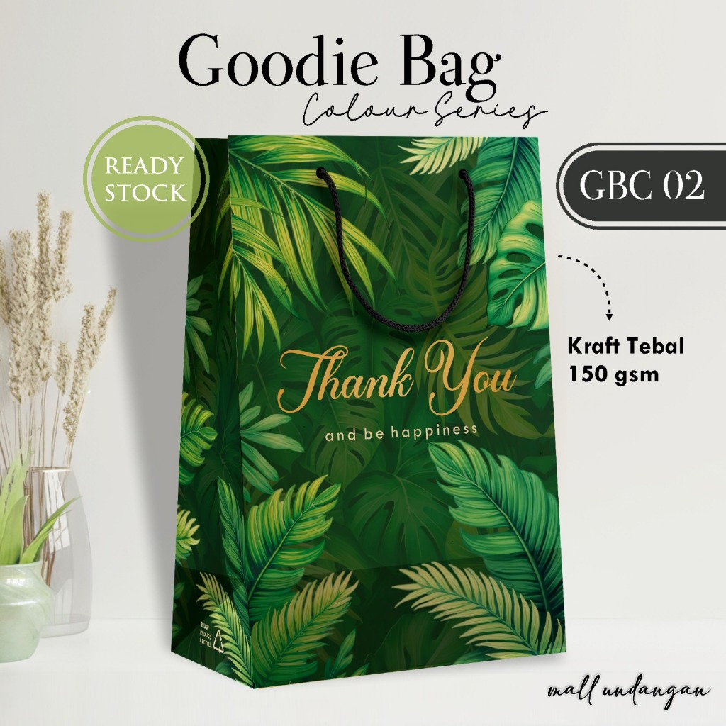 

(12 PCS) PAPER BAG MOTIF WARNA PAKET LUSINAN - TAS SOUVENIR PERNIKAHAN COLOUR READY STOCK GBC 02