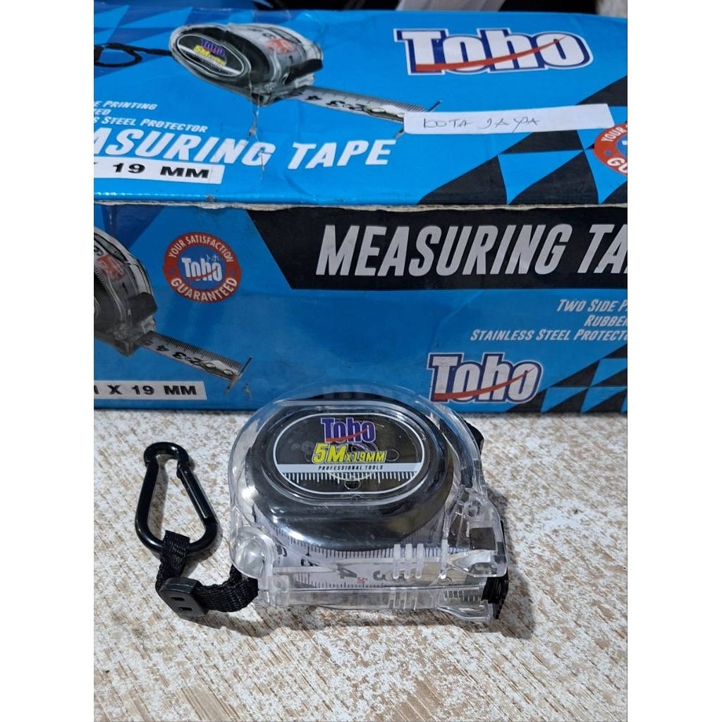 Toho meteran 5Mx19mm bodi transparan / transparent measuring tape Toho 5M