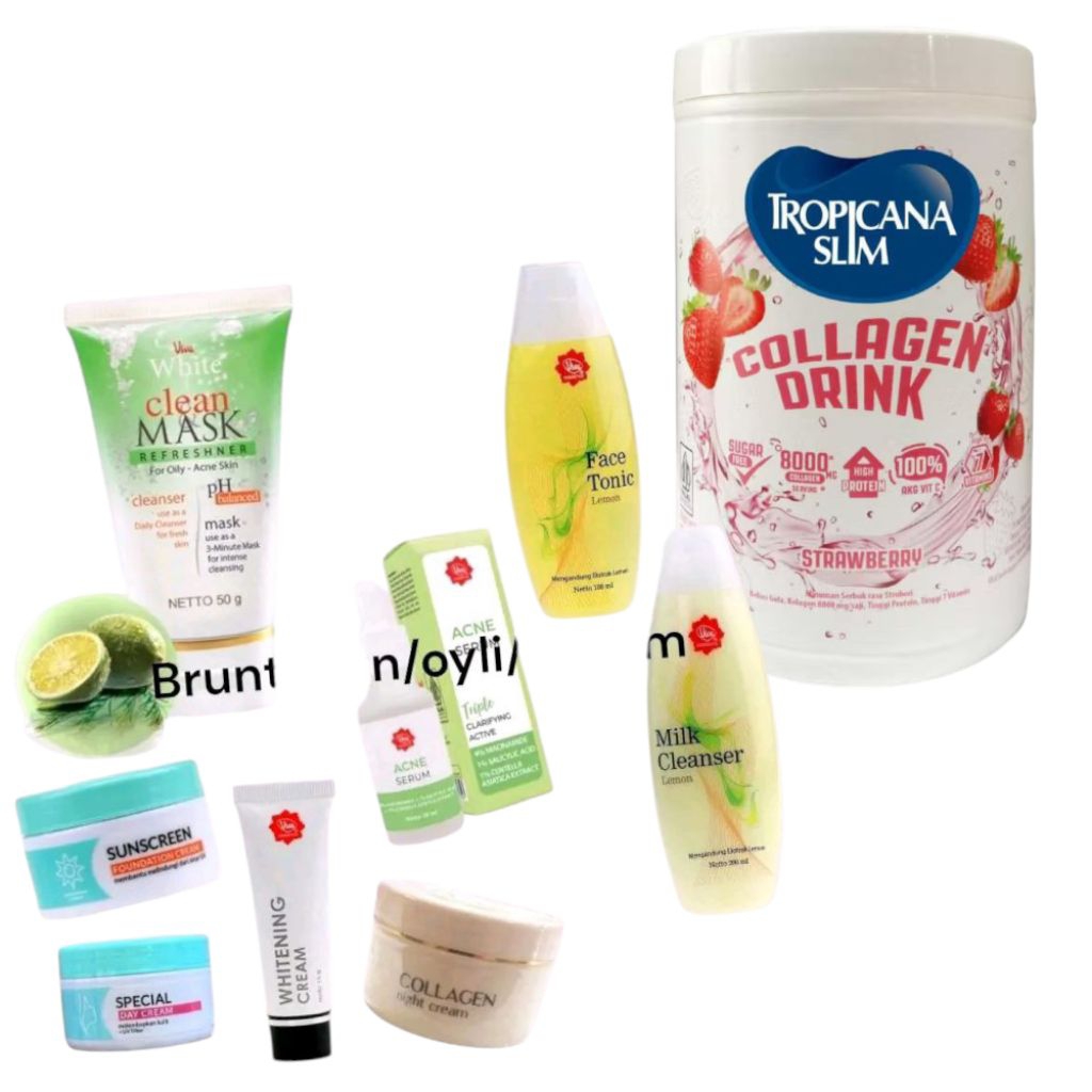 Paketan Satu Set Perawatan Kulit Mencerahkan Kulit Memudarkan Flek Hitam Kerutan Skincare Satu Paket