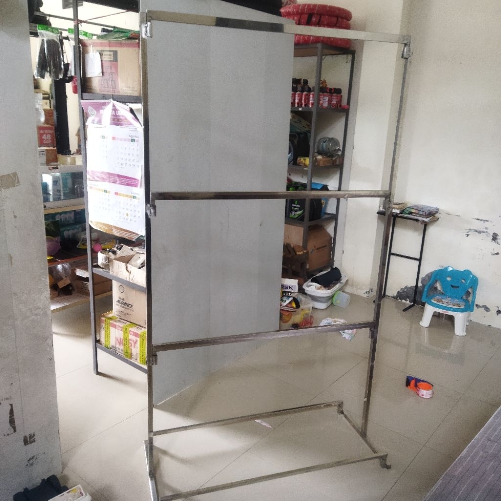 gawang gantungan baju tingkat 3 stainless