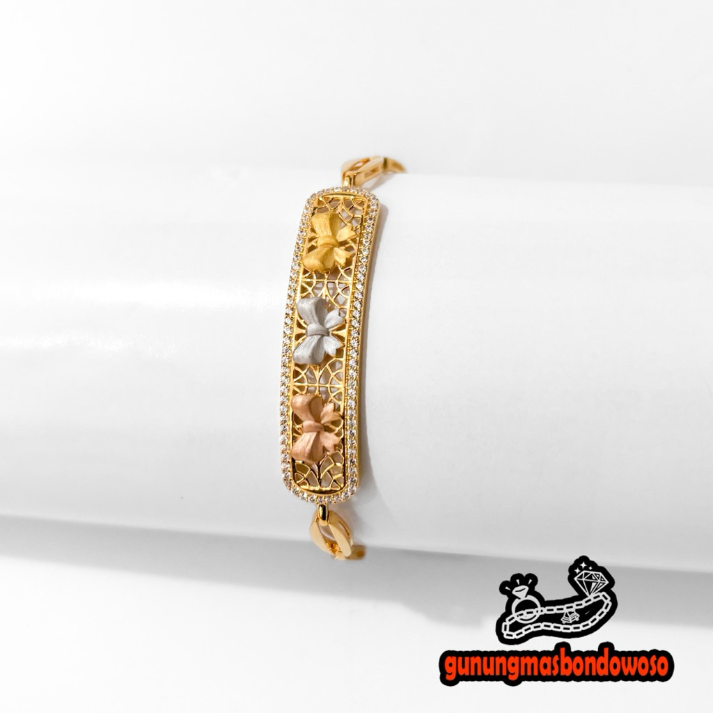 Gelang rantai pita asrio emas asli kadar 300 6k berat 5.420gr