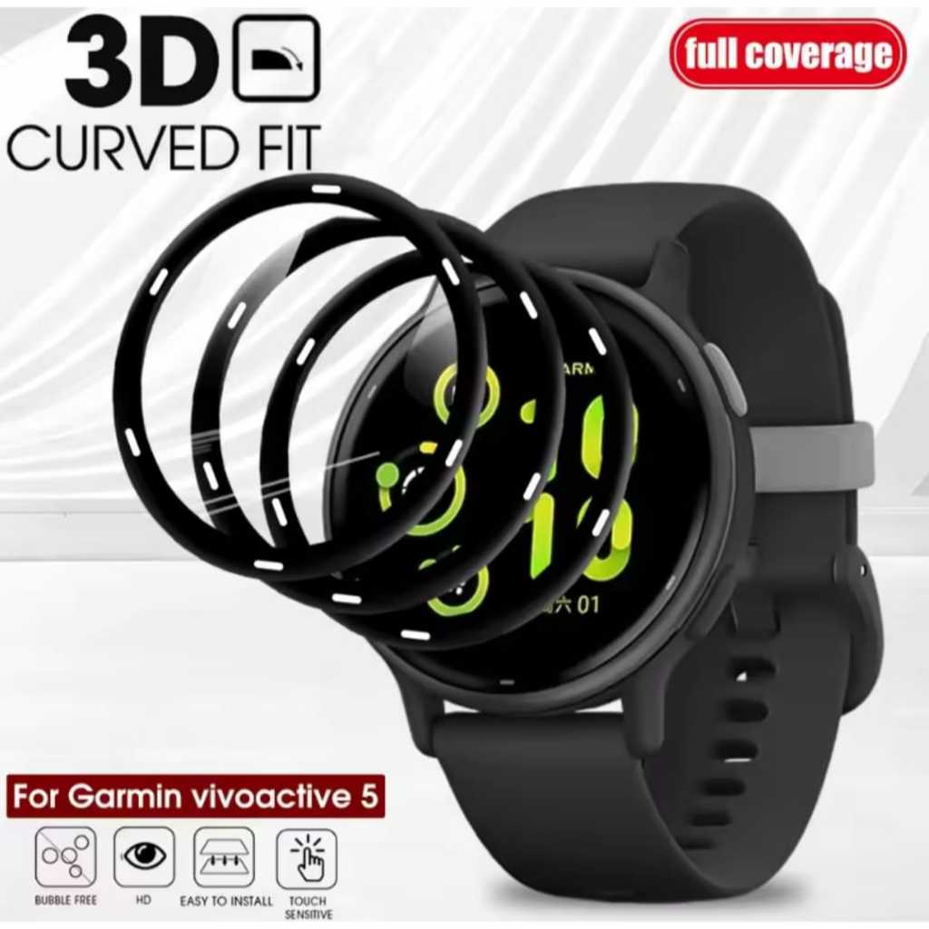 ANTI GORES GARMIN VIVOACTIVE 5 VIVO ACTIVE 5 VIVOACTIVE5 PET PMMA SCREEN GUARD PROTECTOR 3D CURVED H